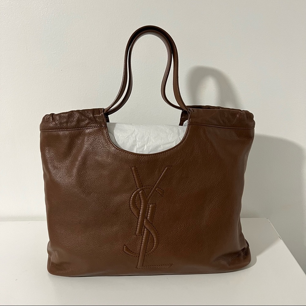Yves Saint Laurent Brown Leather Tote Bag